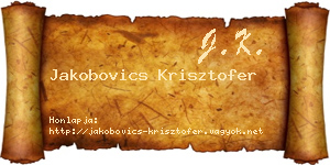 Jakobovics Krisztofer névjegykártya